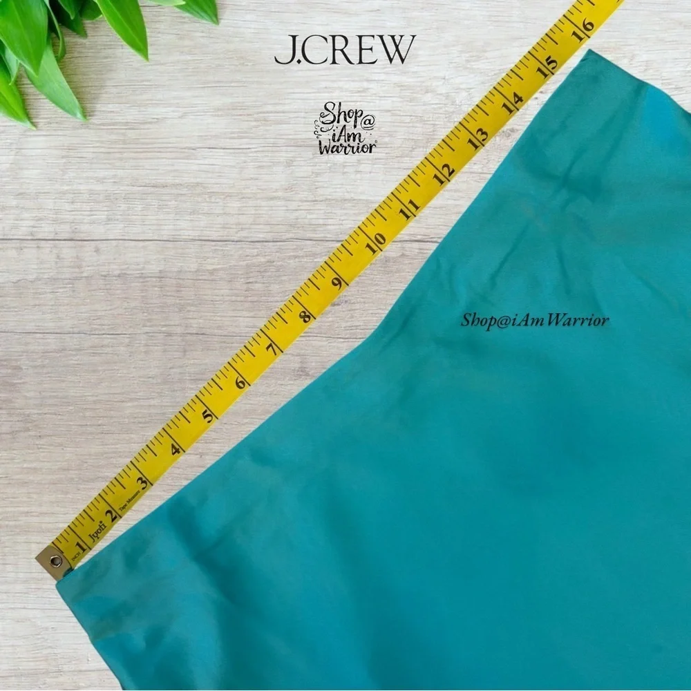 J.Crew turquoise satin pull on mini skirt *shop@iamwarrior
